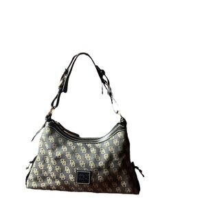 Dooney & Bourke Hobo Signature Black Handbag With Pink Lining